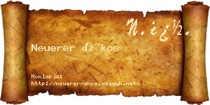 Neuerer Ákos névjegykártya